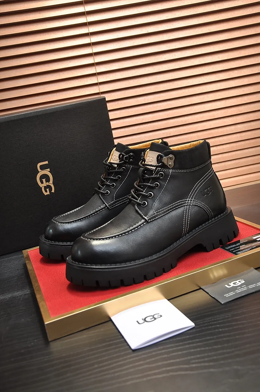 Men's shoes 💰640💶 [UGG] (full wool lining) top-end high-quality fur-in-one warm snow boots from Australia's warm luxury brand men's shoes, UGG-5877 official website synchronized, made of imported cowhide, carefully sewn...Imported rubber foam outsole (comfortable, soft, wear-resistant) The quality is really great...Exquisite workmanship, you can't put it down at first sight, available in sizes 39-44